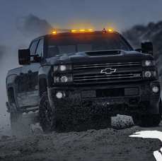GMC & Chevy 20-25 (4th GEN Body Style) Heavy-Duty (3-Piece Set) Smoked Cab Roof Light Lens with Amber LED’s - (ATTN: For models that DID NOT come with factory cab roof lights)