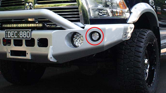 LED blinker and parker lights for RAM 1500, 2500, 3500 trucks by Geared for Adventure, shown in the image.