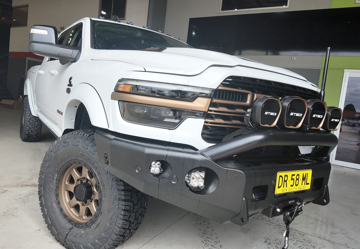 TrailReady Pre-Runner Bullbar — RAM 2500/3500 DJII 2019+ 2026 Facelift Compatible