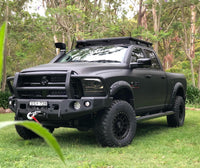TrailReady Full Guard Bar for RAM 2500/3500, classic shape, black protective off-road accessory by Geared for Adventure