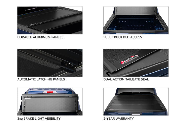 Geared for Adventure BAKFlip G2 tonneau cover on RAM 1500 Express, 2500, or 3500 pickup truck, showing the sleek folded bed cover.