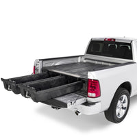 DECKED Drawer System installed in RAM 1500 Express, 2500, or 3500 truck bed, featuring durable storage drawers by DECKED AUSTRALIA.