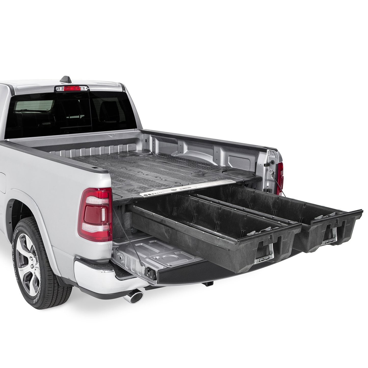 DECKED Drawer System for RAM 1500 Laramie truck, rugged storage solution with organized compartments and durable construction.