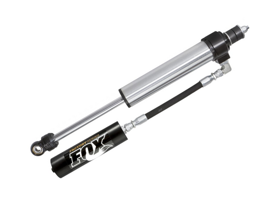 Pair of Fox Factory Race Series 2.5 reservoir front shocks for RAM 2500 by Geared for Adventure.