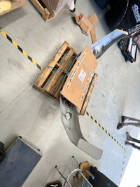 TrailReady DJII 2500/3500 Pre-Runner Bullbar for 2019+ trucks, mounted on a rugged pickup truck, with protective steel design