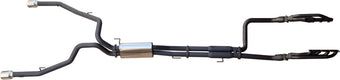 compare product MANTA DT 1500 3in Twin Full Exhaust, Extractors, Cats 5in Chrome Tips