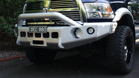 TrailReady Pre-Runner Bar by Geared for Adventure installed on RAM 2500 or 3500 truck, showcasing rugged off-road accessory.